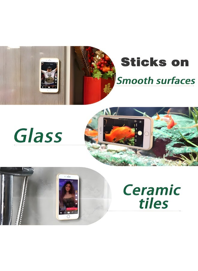 Double-Sided Adhesive Silicone Phone Case, Detachable Adhesive Silicone Phone Holder for iPhone and Android, Strong Hands-Free Phone Holder for Selfies and Videos - Mint Green - Image 2